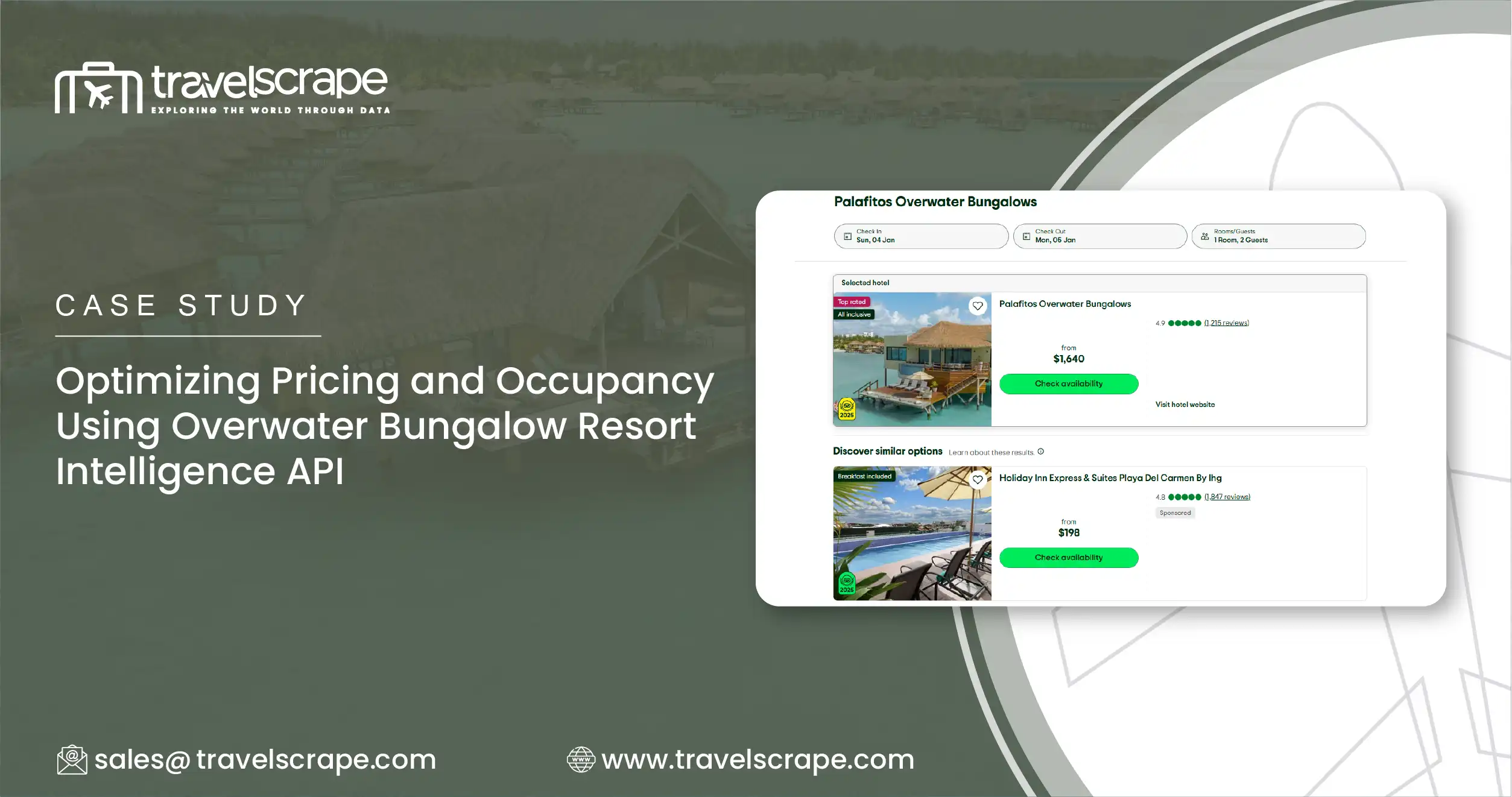 Overwater Bungalow Resort Intelligence API to Optimize Pricing